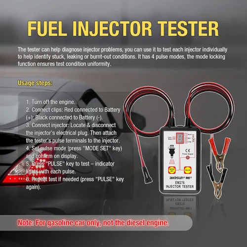 Miniatura 2 de All-sun comprobador para inyector de combustible, auto diagnóstico, 4 modos de pluse 12 V
