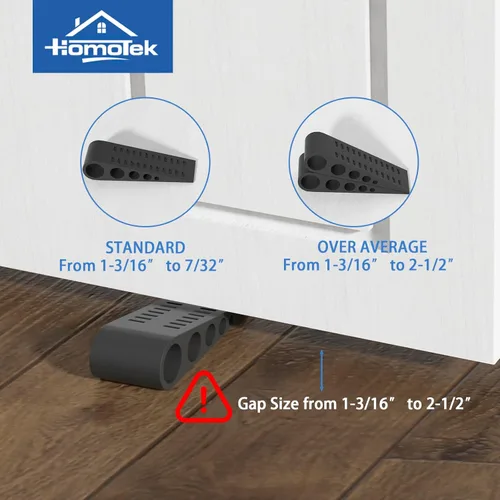 Miniatura 4 de HOMOTEK Paquete de 2 topes de puerta de goma con forma de cuña para puertas de puerta, protectores de pared para piso e parte inferior de la puerta