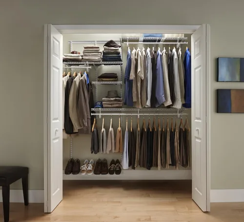 Miniatura 12 de ClosetMaid ShelfTrack - Sistema organizador de alambre para armario, ajustable de 5 a 8 pies, con estantes, barras de ropa, estante para zapatos
