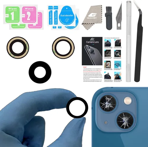 Miniatura 16 de Reemplazo de lente de vidrio de cámara para iPhone 11, GVKVGIH reemplazo de lente de vidrio de cámara trasera con adhesivo preinstalado, kit