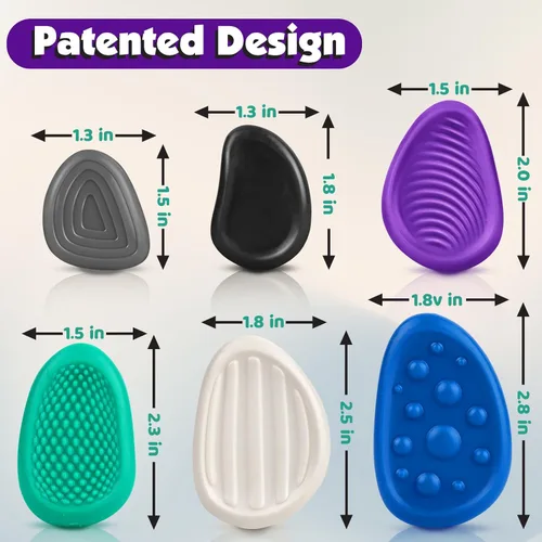 Miniatura 2 de Juguetes Fidget para Adultos de Piedra Sensorial: Paquete de 6 Piedras de Preocupación Texturizadas para Niños Autistas para Calmarse - Juguetes