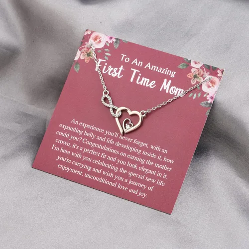 Miniatura 3 de MYOSPARK Collar de mamá para ser nueva mamá, joyería con tarjeta de mensaje para mamá por primera vez, regalo de joyería para anuncio de bebé