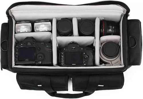 Bolsa grande para cámara, bolsa de cubo Cine para equipo de cámara, fotógrafo, videógrafo, videógrafos, Negro, Moda