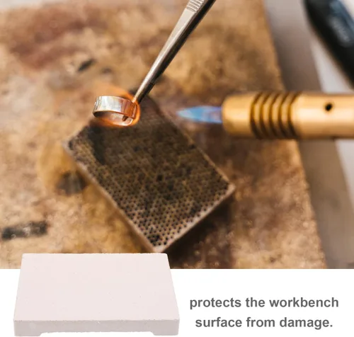 Miniatura 8 de EXCEART Tablero de soldadura de joyería para fundir con estructura de panal de abeja, ladrillo refractario resistente al calor, almohadilla