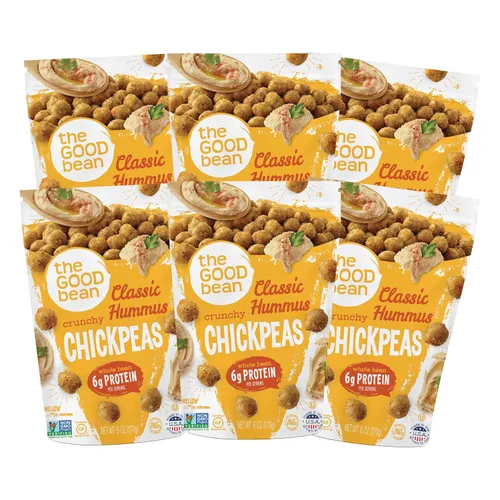Miniatura 7 de The Good Bean Garbanzos crujientes – Sal marina – (paquete de 6) bolsa resellable de 6 onzas – Frijoles de garbanzos asados – Snack vegano con buena