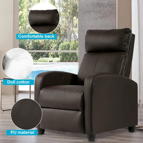 Miniatura 5 de HGS, Silla reclinable de masaje, silla de lectura con respaldo alado, sofá individual moderno para sala de estar, sofá reclinable de piel sintética