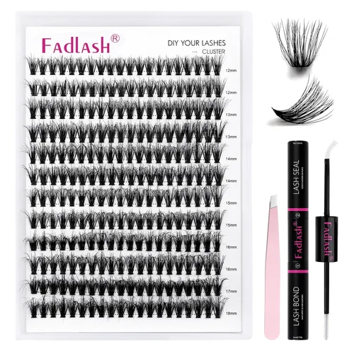 Miniatura 44 de Racimos de pestañas individuales, bandeja mixta, rizado D, extensiones para colocar en casa (40D-0.07 mm-D, 15/32 de pulgada-45/64 de pulgada)