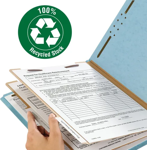 Miniatura 4 de Carpetas de clasificación azules Smead para documentos, tamaño carta, expansión de 2 pulgadas, 2 divisores, tablero prensado duradero para archivos