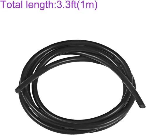 Miniatura 4 de DMiotech 0.079 in ID 0.157 in OD 3.3 pies tubo de silicona, manguera de silicona industrial negra, para bomba de aire de agua, riego de jardín