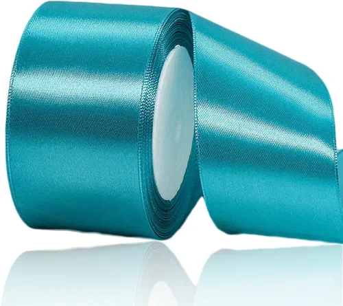 Miniatura 61 de Cinta azul de 1-1/2 pulgadas x 25 yardas, cinta de seda de satén azul real para envolver regalos, fabricación de lazos para el cabello, ramos
