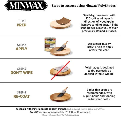 Miniatura 6 de Minwax® 213964444 PolyShades® Miel, Satén, Media Pinta