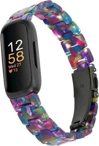 Miniatura 11 de Correa compatible con Fitbit Inspire 3 para mujeres, correa de reloj de resina de repuesto ajustable para Fitbit Inspire 3