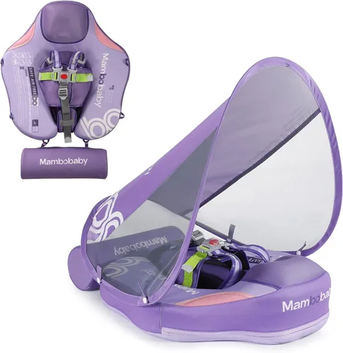 Miniatura 14 de Flotador de piscina para bebé con toldo ajustable 3D UPF50+, añade cola, flotador no inflable para piscina, flotadores de narval de dibujos animados