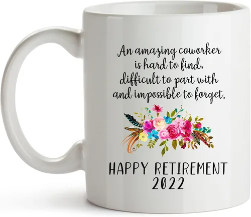 Miniatura 7 de YouNique Designs Taza de jubilación para mujer 2022, 11 onzas, taza de café de jubilación femenina, taza de jubilación para mujeres, taza de feliz