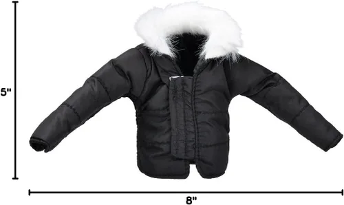 Miniatura 5 de E-TING Ropa de Santa Abrigo Negro de Plumón Accesorios de Navidad para Muñeca Elfo