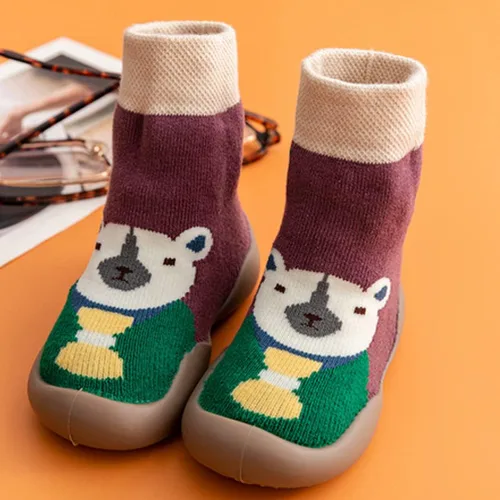 Miniatura 3 de 2 pares de calcetines de bebé antideslizantes de suela suave de goma para bebés