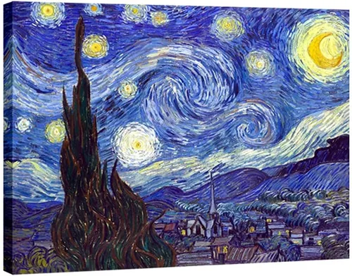 Miniatura 8 de Wieco Art Impresión en Lienzo de Noche Estrellada de Van Gogh Reproducción de Pinturas al Óleo Impresión en Lienzo Moderna Obra de Arte Imágenes