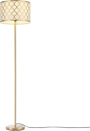 Miniatura 4 de GLOBE Electric 65787 Kinsley - Lámpara de pie de 65 pulgadas, latón mate, malla metálica sobre pantalla de algodón