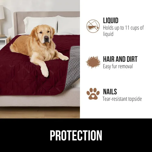 Miniatura 5 de GORILLA GRIP® Manta impermeable para perro, funda de sofá a prueba de fugas para perros, parte trasera de agarre de silicona, protege el sofá