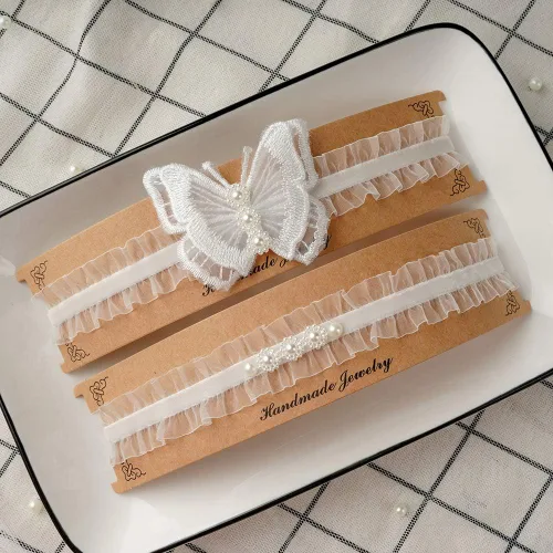 Miniatura 7 de Kathsofy Liguero de boda para novia de encaje con flores florales, talla única