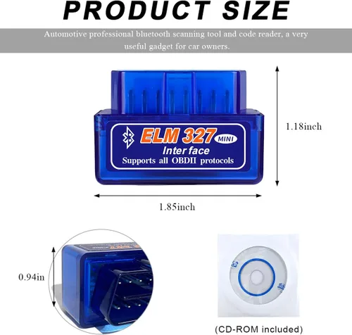 Miniatura 2 de ELM327 OBDII escáner de diagnóstico automático del coche, mini ELM327 OBD2 Bluetooth herramienta lector de código, interfaz OBD II Detector