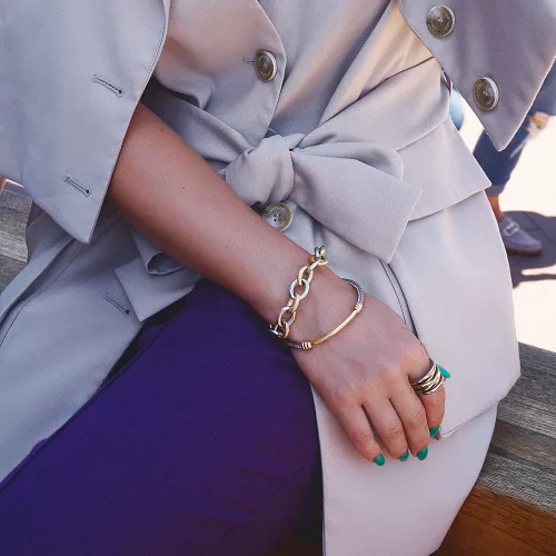 Miniatura 9 de WISTIC Gold Bracelet Bangle for Women Girls Silver Mixible Cable Wire Cuff Twisted Chunky Polished Bracelet for Girls Stainless Steel Vintage Jewelry