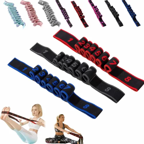 Miniatura 20 de Banda de resistencia de fitness para estiramiento y yoga, bandas de resistencia con asas para brazos, ejercicio de tirador de moda, bandas