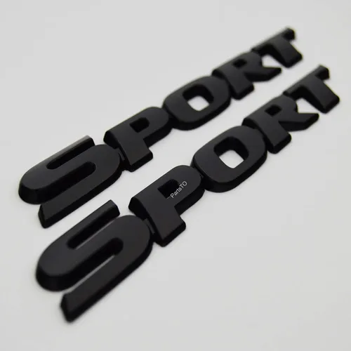2x emblema adhesivo de calcomanía de metal negro deportivo de alto rendimiento universal para todo tipo de vehículos, calcomanía de adorno exterior