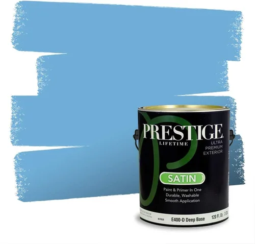 Miniatura 1338 de Pintura Exterior + imprimación PRESTIGE, todo-en-uno, 1 galón, acabado mate, color comparable al Valspar* Royal Gray* VS151-Gris real