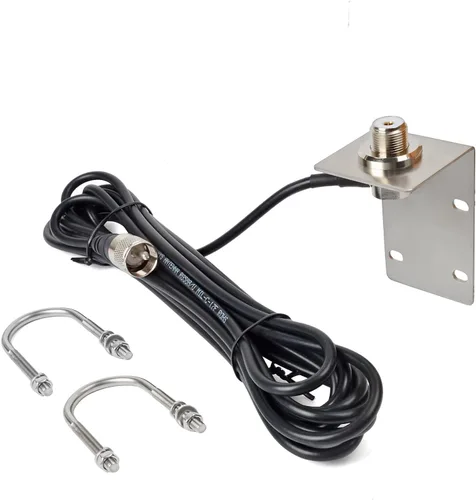 Miniatura 6 de UAYESOK Antena VHF marina de 13.4 pulgadas, antena de barco de acero inoxidable de perfil bajo 159V02 W/16.4 pies RG-58 cable coaxial, soporte