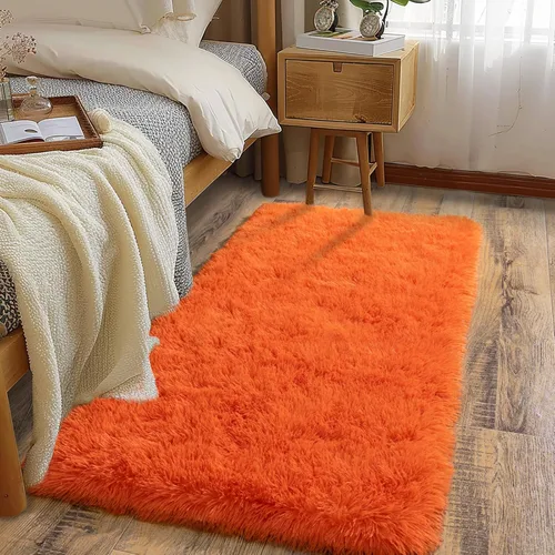 Miniatura 23 de Alfombras suaves para pasillos de dormitorio, nuevas, con parte inferior antideslizante mejorada, de 2 x 3, alfombra esponjosa y peluda verde