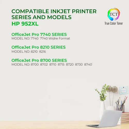 Miniatura 2 de TCT Cartucho de tinta 952XL, 4 unidades, repuesto compatible para HP 952XL F6U19AN L0S61AN L0S64AN L0S67AN funciona con impresoras HP OfficeJet 7740