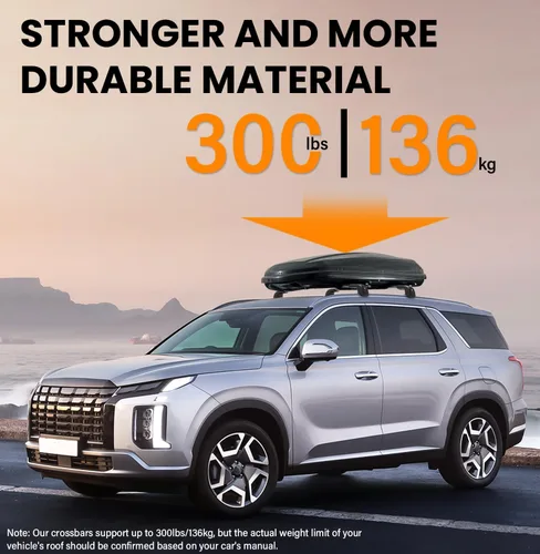 Miniatura 3 de Barras transversales para techo de 136 kg compatibles con Hyundai Palisade 2019-2025 SE SEL XRT Limited Calligraphy, portaequipajes con cerradura