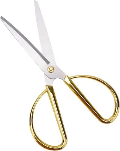 NatSumeBasics Tijeras doradas de 6.5 pulgadas, tijeras de sastre vintage de acero inoxidable, tijeras de modista de tela profesional para escuela,