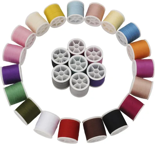 Miniatura 5 de Kit de hilo de coser de 56 carretes para coser a mano y coser a máquina, juego de hilos de poliéster coloridos de 100 yardas por carrete, 5600