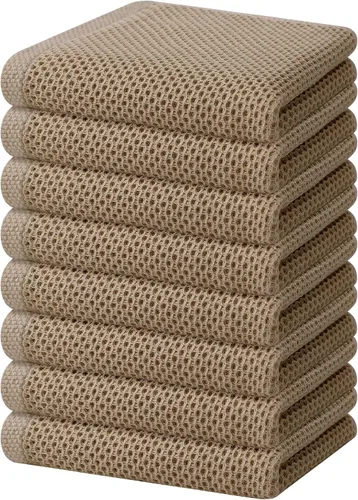 Miniatura 179 de Homaxy Paños de cocina de 100% algodón con tejido de gofre, ultra suaves, absorbentes, de secado rápido, 12 x 12 pulgadas, paquete de 6, amarillo