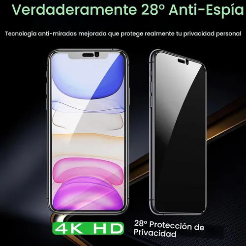 Miniatura 4 de Romkasi Paquete de 3 protectores de pantalla de privacidad para iPhone 11 de 6.1 pulgadas con 3 protectores de lente de cámara, película de vidrio