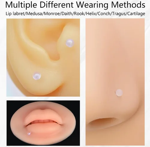 Miniatura 5 de Clear Retainer Septum 16G Plastic Septum Ring Retainer Plastic Hoop Earrings Piercing Retainer Horseshoe Piercing Jewelry