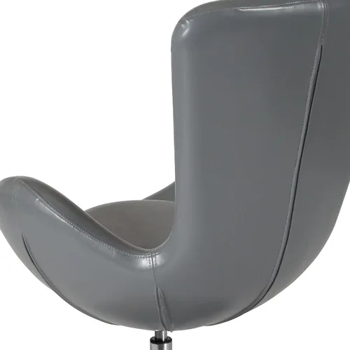 Miniatura 8 de Flash Furniture Egg Series Grey LeatherSoft Silla de recepción lateral Gris Leathersoft