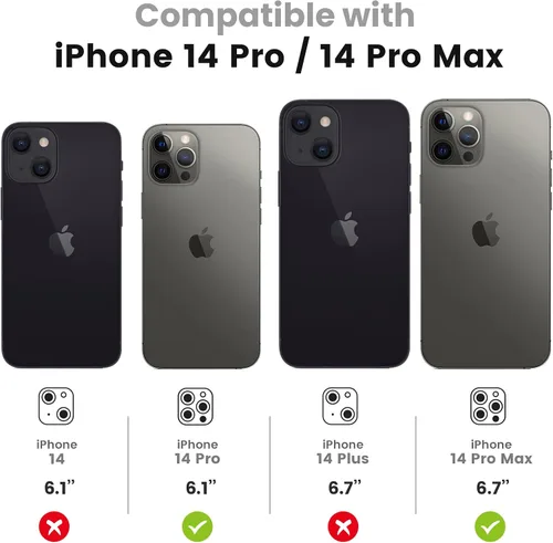 Miniatura 2 de Tensea Protector de lente de cámara para iPhone 14 Pro Max, protector de lente de cámara de vidrio templado 9H, protector de pantalla, anillo