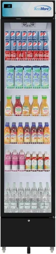 KoolMore Refrigerador de exhibición comercial delgado de 17 pulgadas, 7 pies cúbicos en negro, listado ETL (KM-MDR-17S)