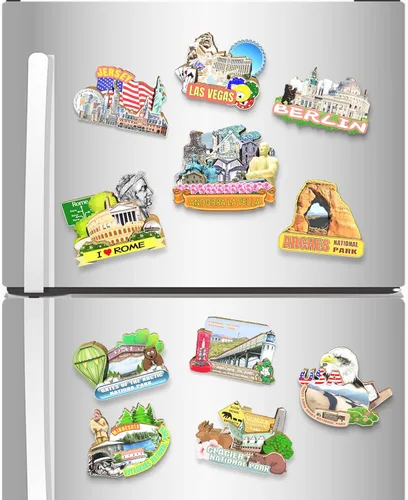 Miniatura 4 de La Vella Andorra Andorra Imán de nevera imán de madera 3D hitos de viaje coleccionables, decoración hecha a mano