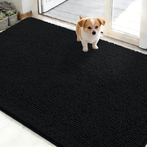OLANLY Tapete para puerta de perro y patas fangosas, absorbe la humedad y la suciedad, antideslizante, lavable, de felpilla de secado rápido, para