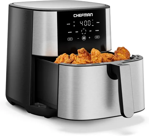 Miniatura 9 de Chefman Freidora de aire de 6 cuartos de galón TurboFry® 5 en 1 con opción Hi-Fry de 450°F para resultados más crujientes Hornea, deshidrata