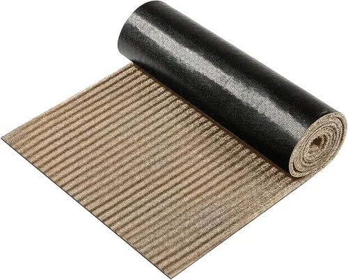 Miniatura 9 de Nuanchu 1 rollo de felpudo grande a rayas semiacabado de 17 x 29 pulgadas, tapete para puerta angosta, antideslizante, impermeable, para baño, Negro