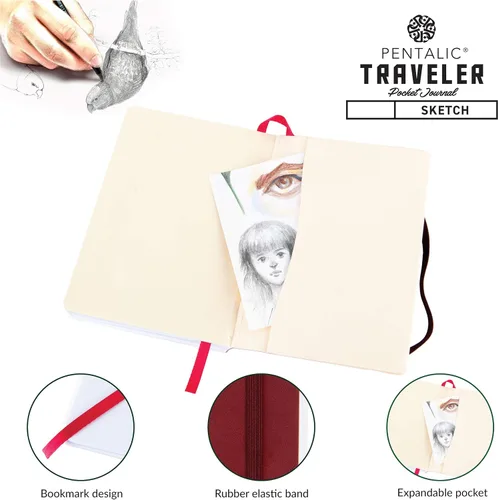 Miniatura 4 de Cuaderno de bocetos Travelers Dot Grid Pentalic Art, libre de ácidos