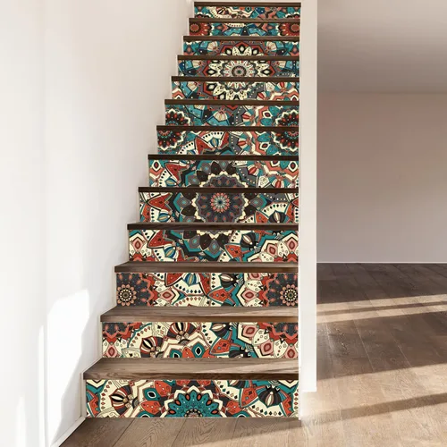 Miniatura 12 de funlife 7 calcomanías autoadhesivas de papel de contacto para escaleras, calcomanías autoadhesivas para escalones, decoración de oficina en casa
