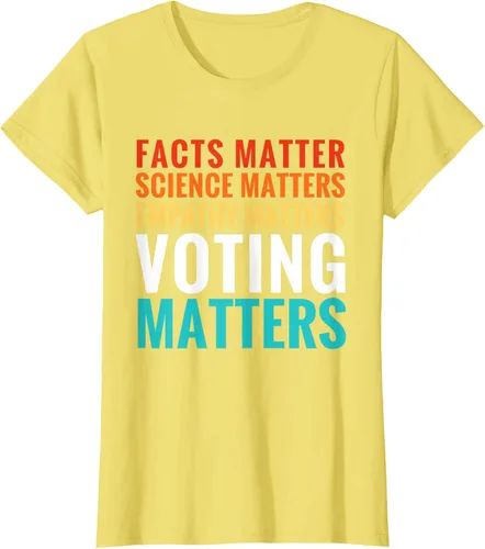Miniatura 32 de Facts Matter Science Matters Voting Matters - Camiseta demócrata liberal, Negro, S