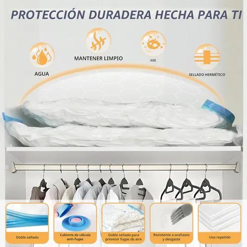 Miniatura 4 de Cozy Essential Vacuum Storage Bags, 80% Compression Vacuum Seal Space Saver Plastic Packaging Bags for Clothes, Blankets, Pillow, Bedding