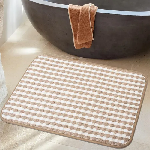 Miniatura 8 de Tapetes de baño antideslizantes delgados para debajo de la puerta, tapetes de baño de secado rápido absorbentes con respaldo de goma trenzado